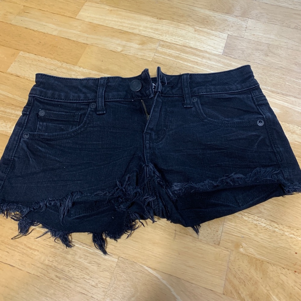 American Eagle Black Jean Shorts | 0